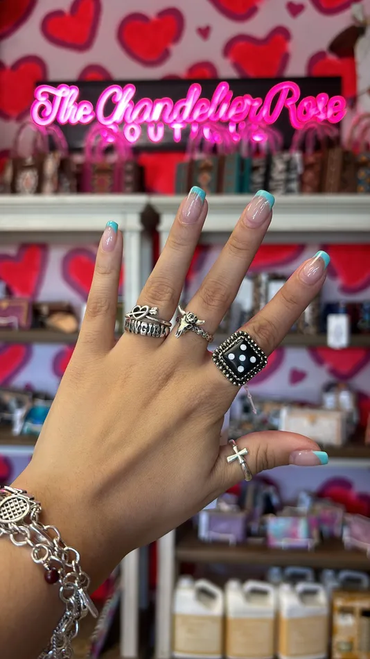 YKT Rings WESTERN BLACK DICE CUFF RING