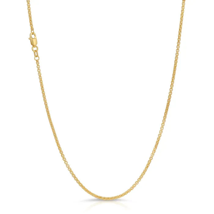 27MM Rounded Box Chain Saints Gold Necklaces