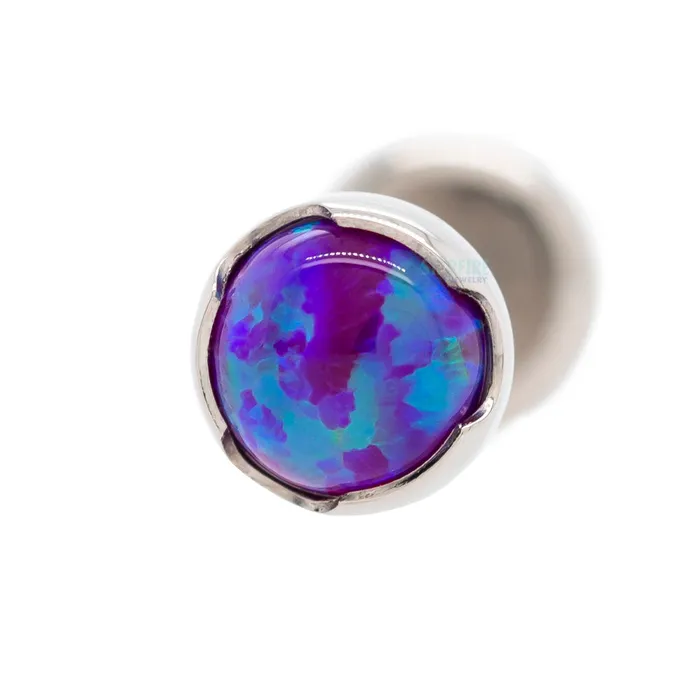 3mm ProngSet Opal Cabochon on Flatback Anatometal Earrings