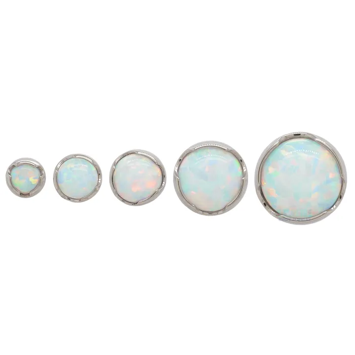 3mm ProngSet Opal Cabochon on Flatback Anatometal Earrings