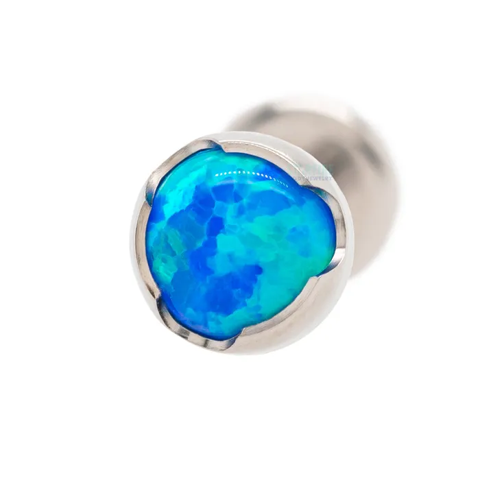3mm ProngSet Opal Cabochon on Flatback Anatometal Earrings