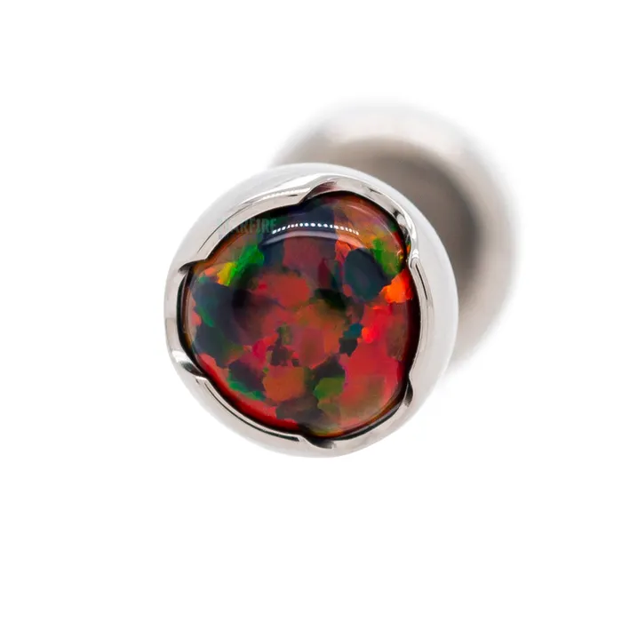 3mm ProngSet Opal Cabochon on Flatback Anatometal Earrings