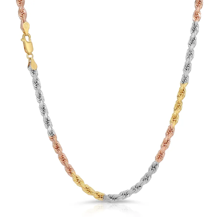 50MM Rope Chain TriColor Saints Gold Co Necklaces
