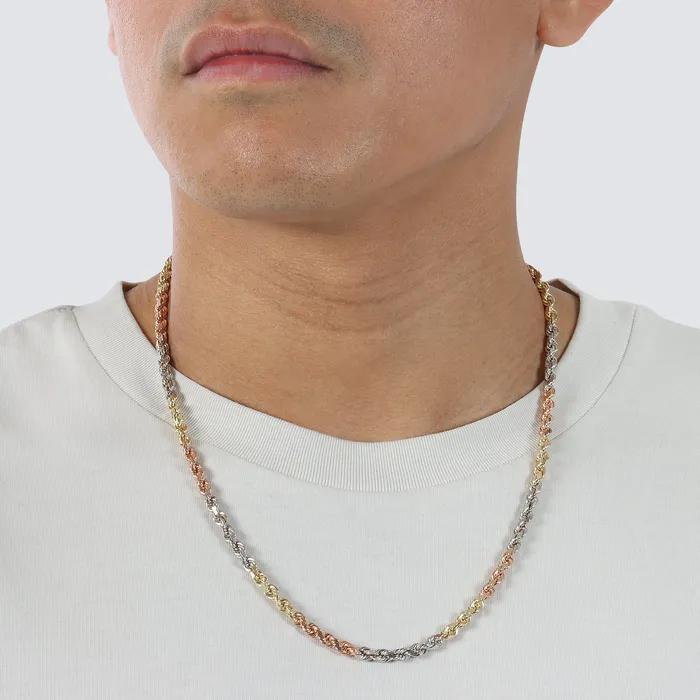 50MM Rope Chain TriColor Saints Gold Co Necklaces