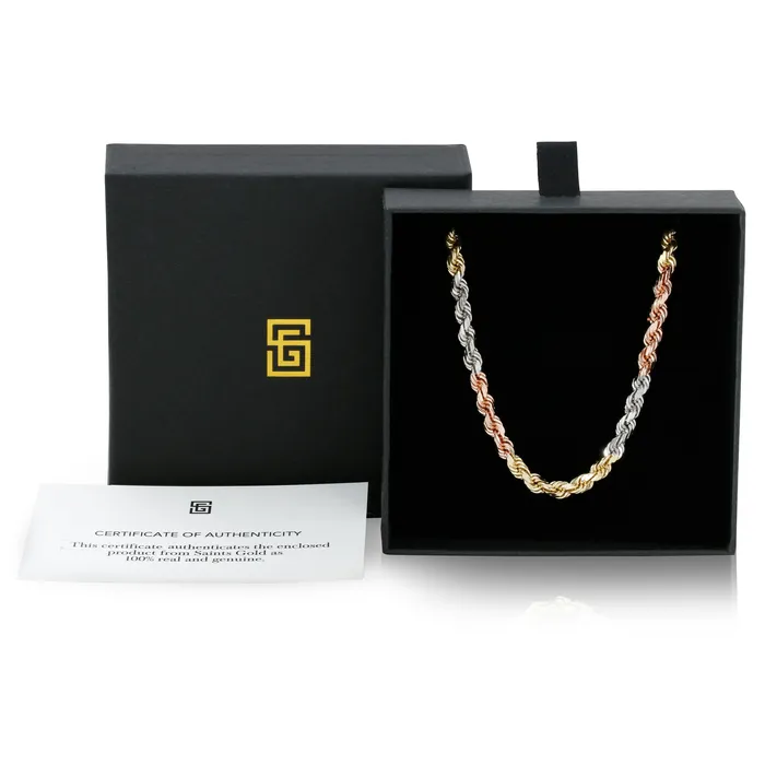 50MM Rope Chain TriColor Saints Gold Co Necklaces