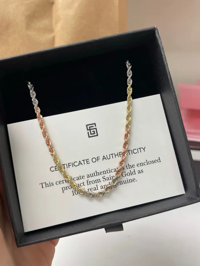 50MM Rope Chain TriColor Saints Gold Co Necklaces
