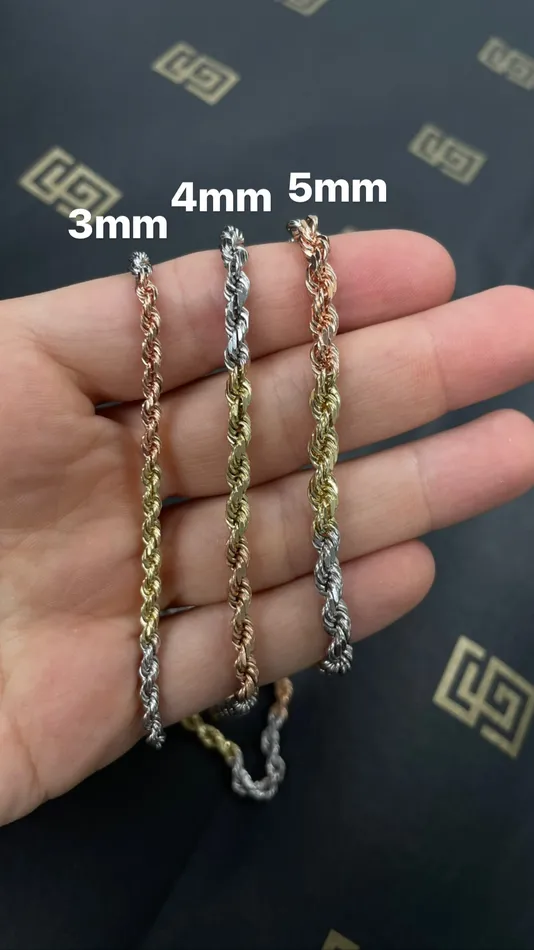 50MM Rope Chain TriColor Saints Gold Co Necklaces