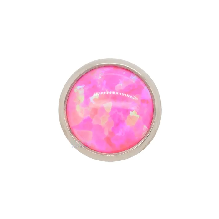 5mm BezelSet Opal Cabochon Threaded End Industrial Strength IS Earrings