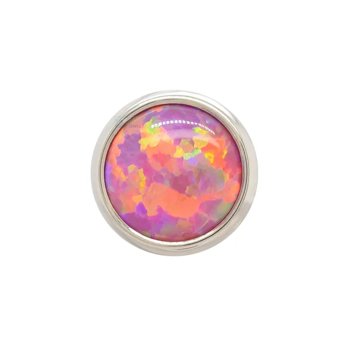 5mm BezelSet Opal Cabochon Threaded End Industrial Strength IS Earrings