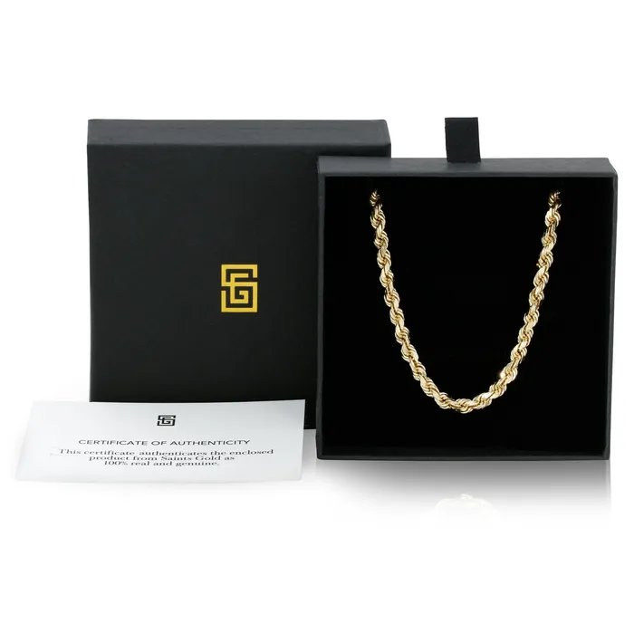 70MM Rope Chain Diamond cut Saints Gold Co Rings