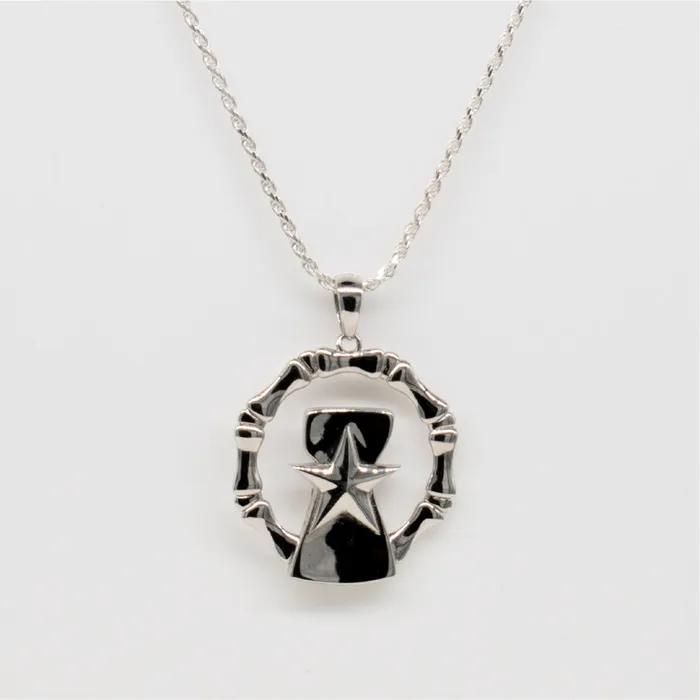 925 Sterling Silver CNMI Seal Necklace With Bamboo Accent rosamarianas Necklaces