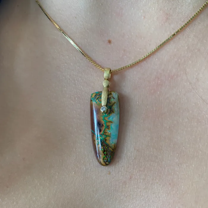 Alex Sepkus Boulder Opal Sticks Stone Pendant Necklaces Alex Sepkus Boulder Opal Sticks Stone Pendant Necklaces