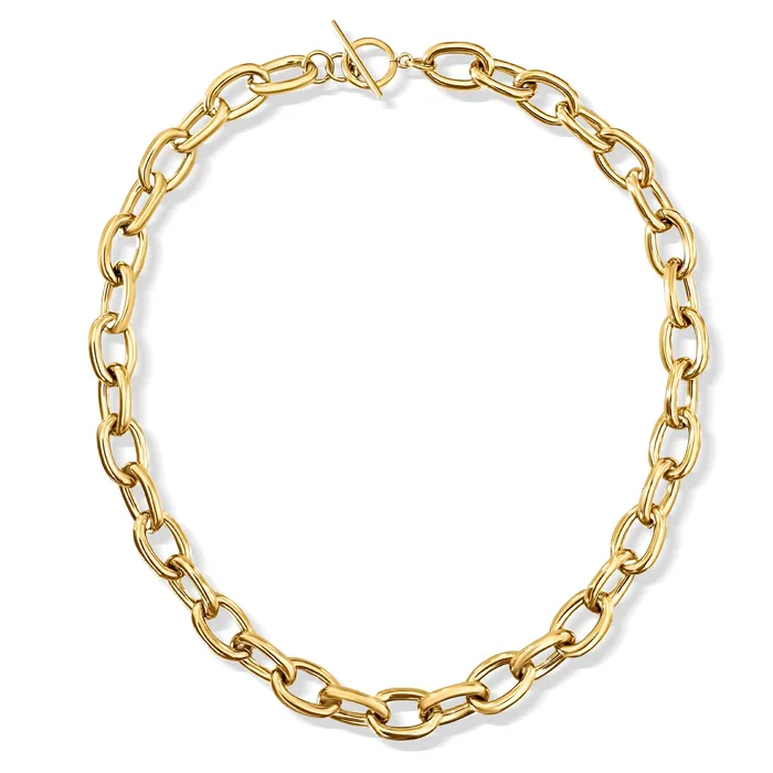 Allegra Chunky Oval Chain Toggle Necklace Ellie Vail Necklaces