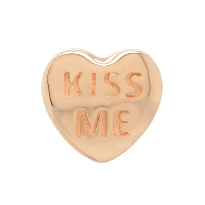 Anatometal Earrings Conversation Hearts Threaded End in Gold