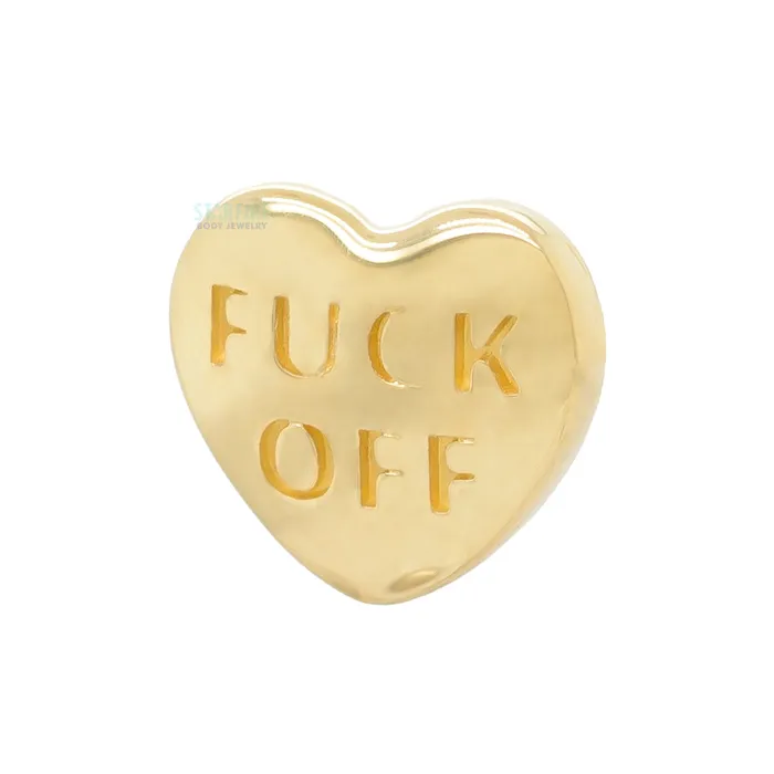 Anatometal Earrings Conversation Hearts Threaded End in Gold