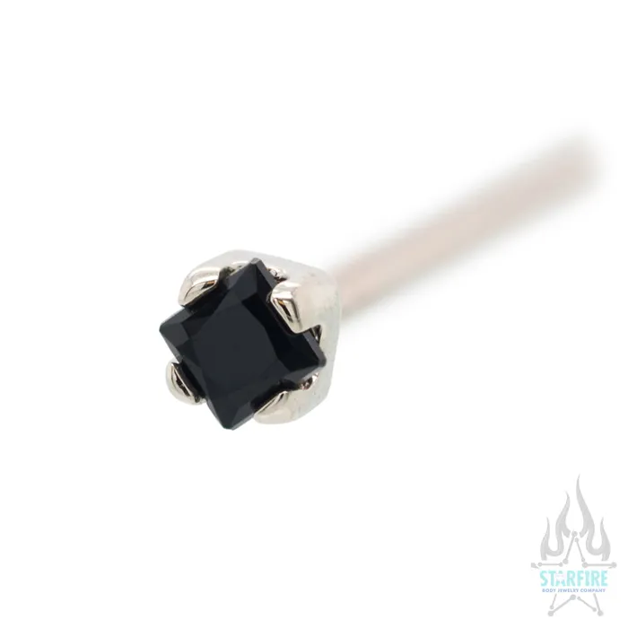 Anatometal Earrings PrincessCut BrilliantCut Gem Nostril Screw in Gold