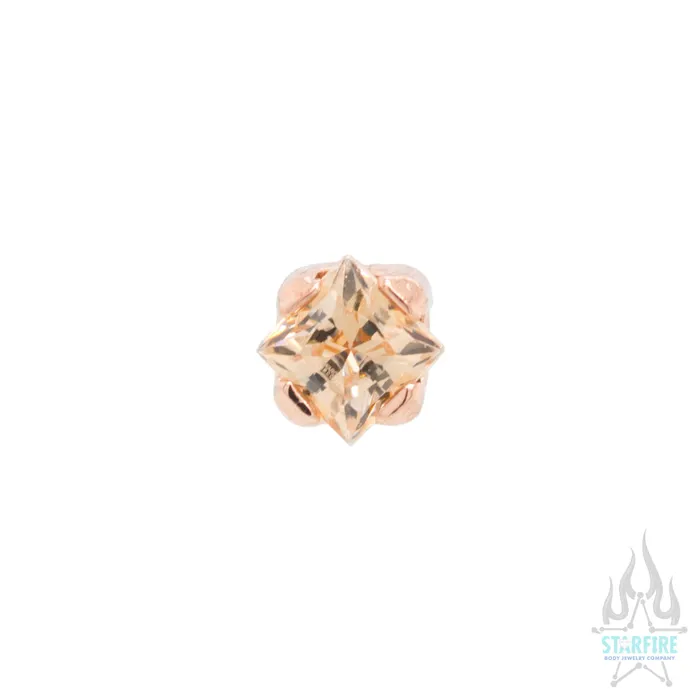 Anatometal Earrings PrincessCut BrilliantCut Gem Nostril Screw in Gold