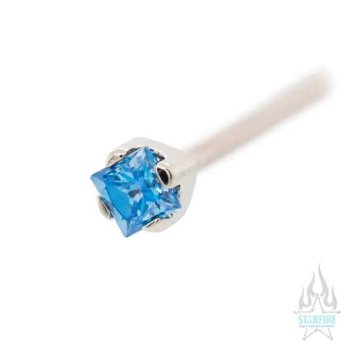 Anatometal Earrings PrincessCut BrilliantCut Gem Nostril Screw in Gold