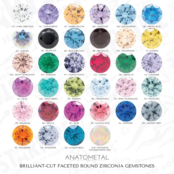 Anatometal Earrings ProngSet Nostril Screw in Gold with 15mm BrilliantCut Gem