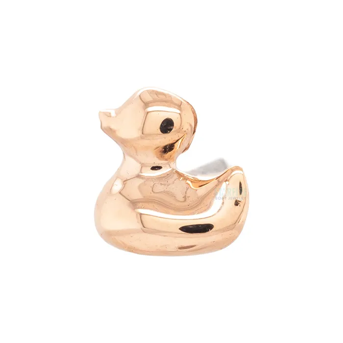 Anatometal Earrings threadless Ducky End in Gold