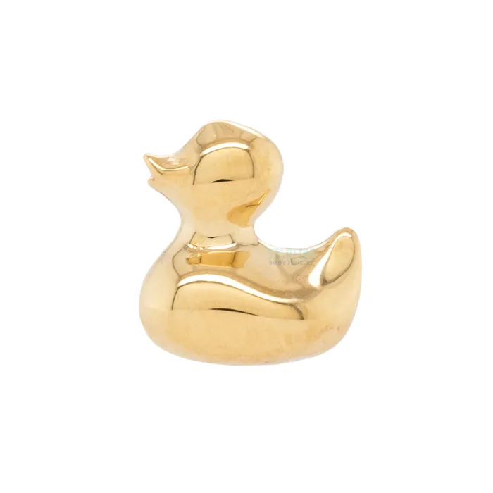 Anatometal Earrings threadless Ducky End in Gold