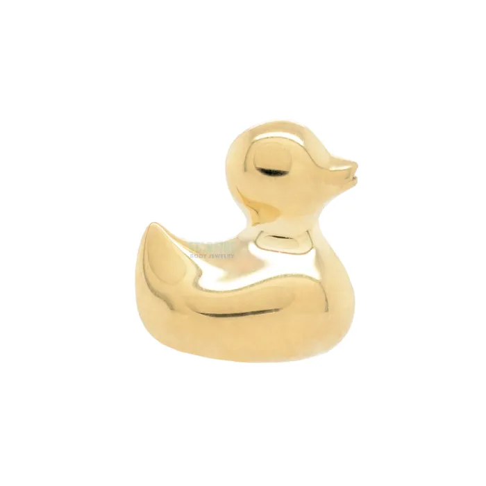 Anatometal Earrings threadless Ducky End in Gold