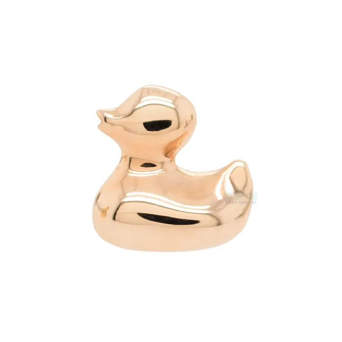 Anatometal Earrings threadless Ducky End in Gold