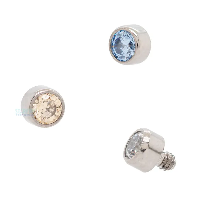 Anatometal Rings 2mm BezelSet BrilliantCut Gem Threaded End