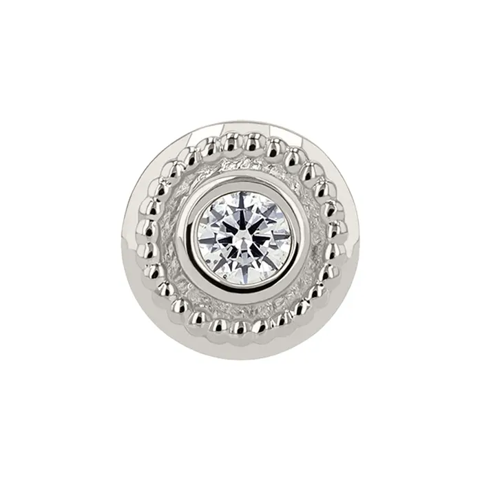 Anatometal Rings Portola Threaded End in White Gold with BrilliantCut Gem