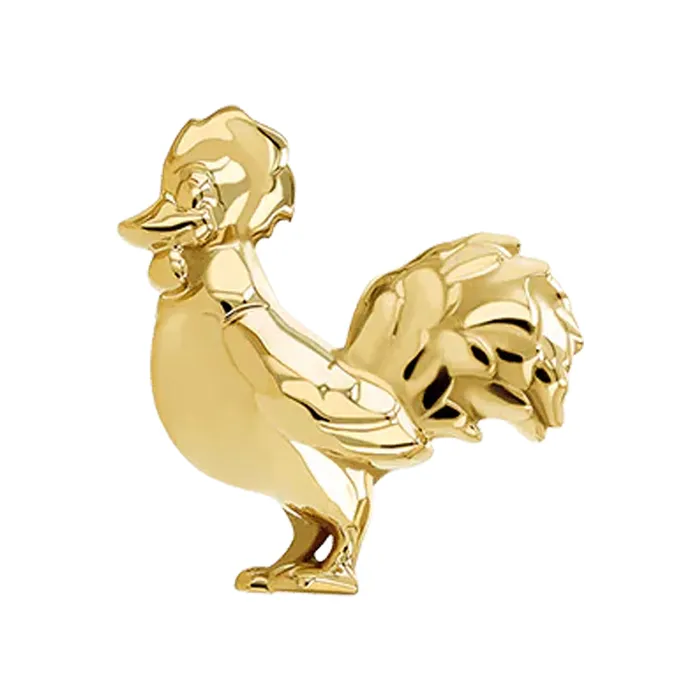 Anatometal Rooster Threaded End in Gold Earrings