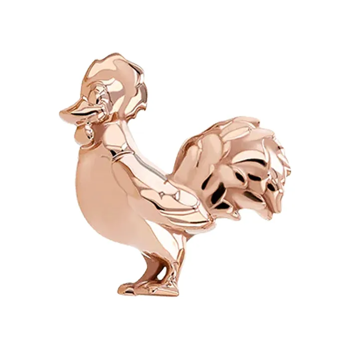 Anatometal Rooster Threaded End in Gold Earrings