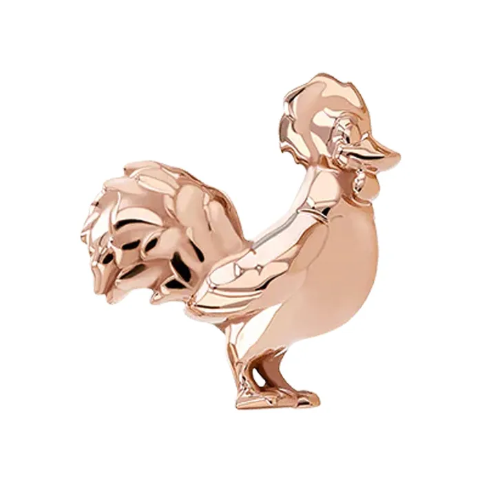 Anatometal Rooster Threaded End in Gold Earrings
