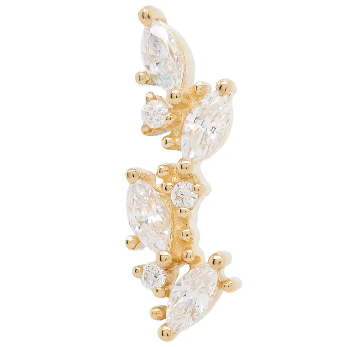 Andreia Threaded End in Gold with CZs Junipurr Jewelry Earrings
