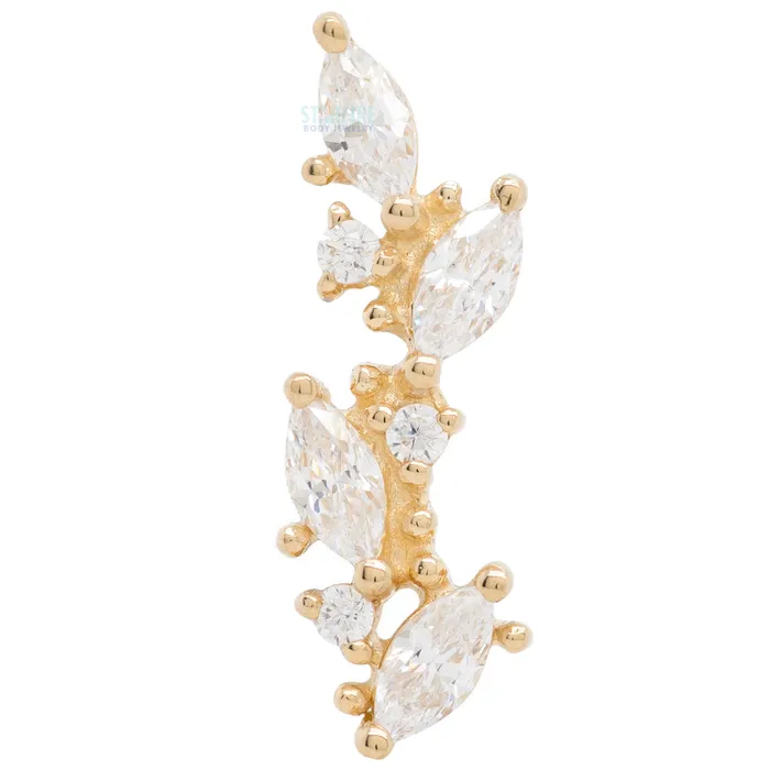 Andreia Threaded End in Gold with CZs Junipurr Jewelry Earrings