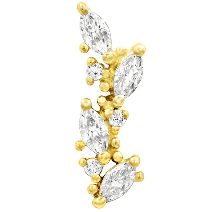 Andreia Threaded End in Gold with CZs Junipurr Jewelry Earrings