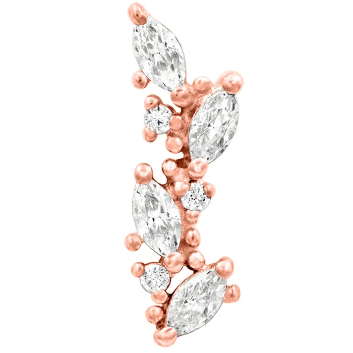 Andreia Threaded End in Gold with CZs Junipurr Jewelry Earrings