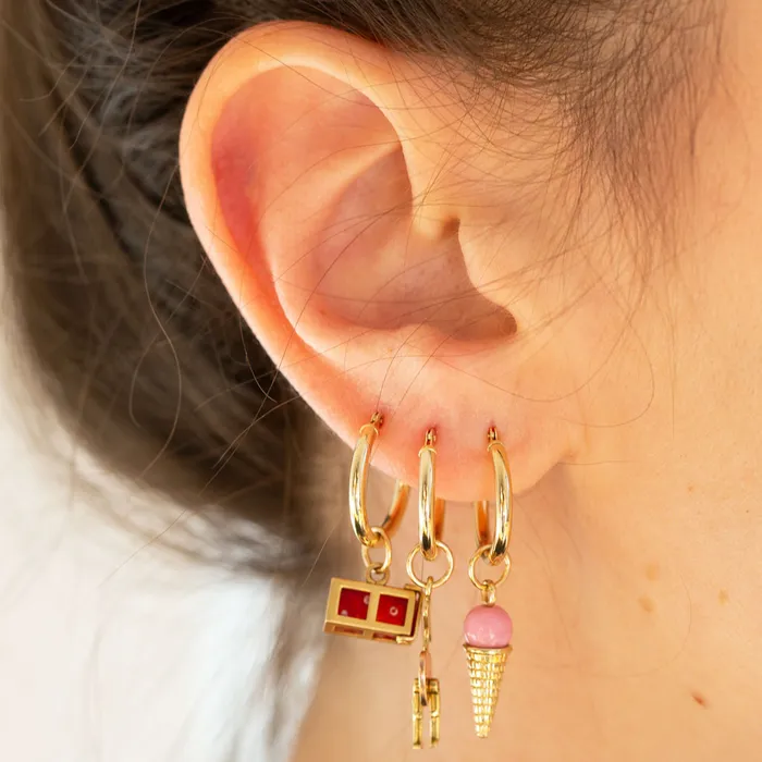 Antique Earrings Edwardian Diamond And Ruby Bug 14k Gold Charm