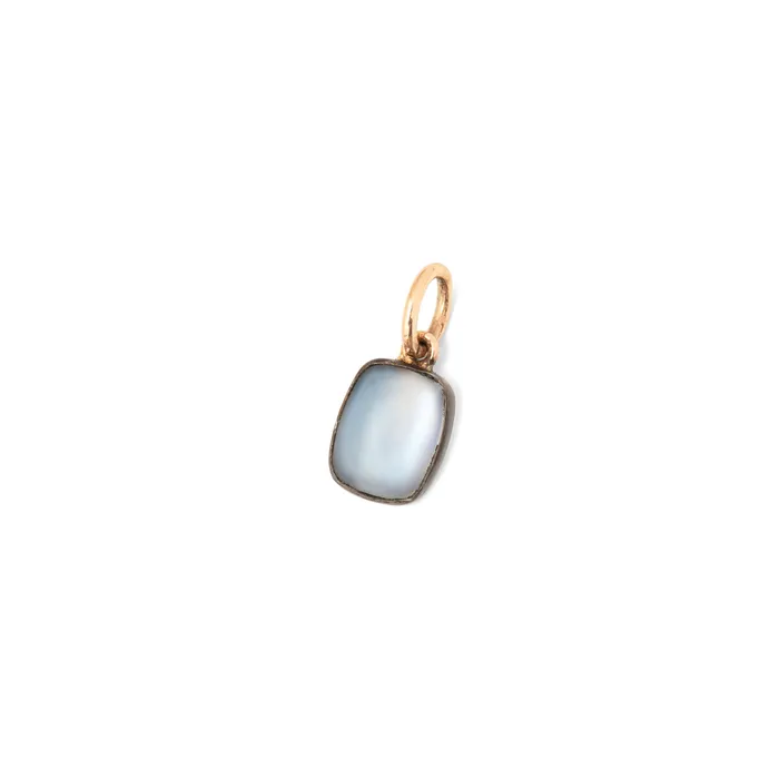 Antique Earrings Victorian Moonstone Silver And 14k Gold Charm