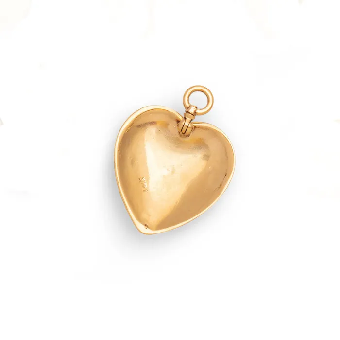 Antique Necklaces Victorian Pearl and 14K Gold Heart Pendant