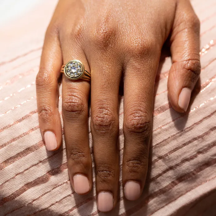 Antique Rings Victorian Rose Cut Diamond Cluster 14k Gold Ring