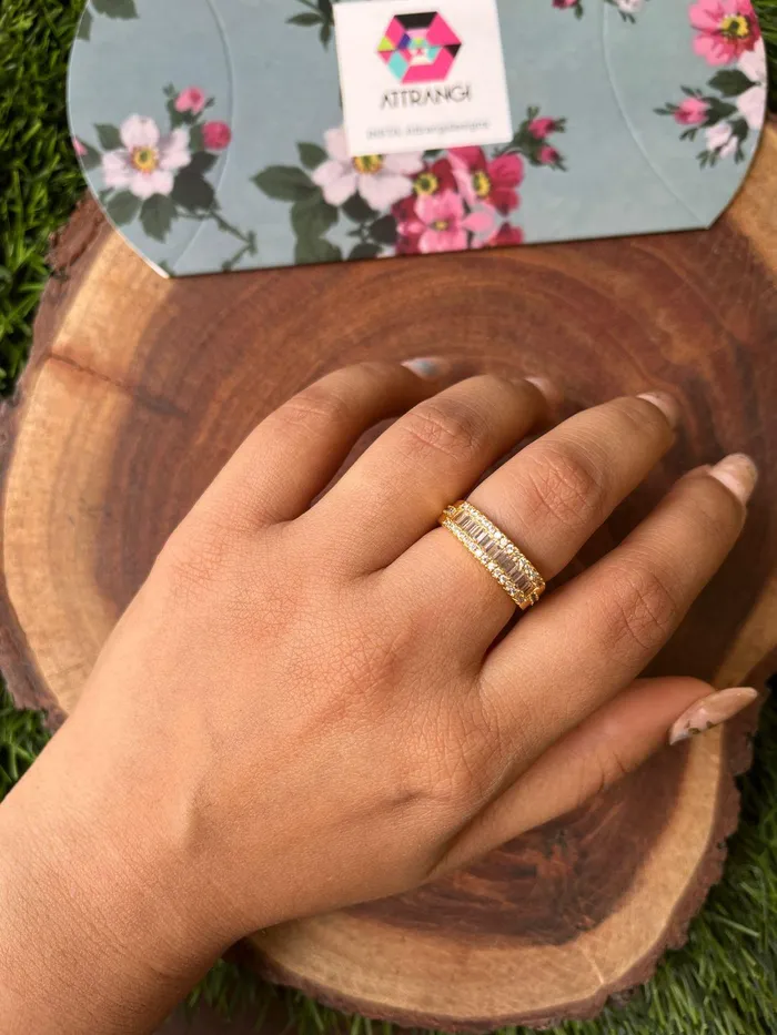 Attrangi Baguette Band Ring Rings