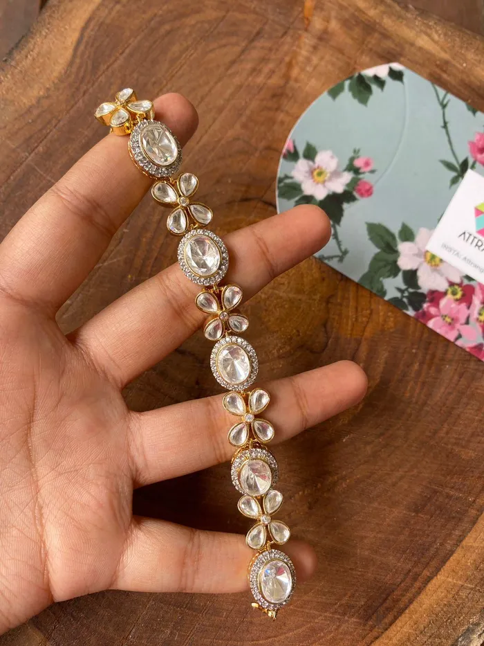 Attrangi Bracelets Vaidehi Uncut Diamond Polki Modern Tennis Bracelet Attrangi Bracelets Vaidehi Uncut Diamond Polki Modern Tennis Bracelet