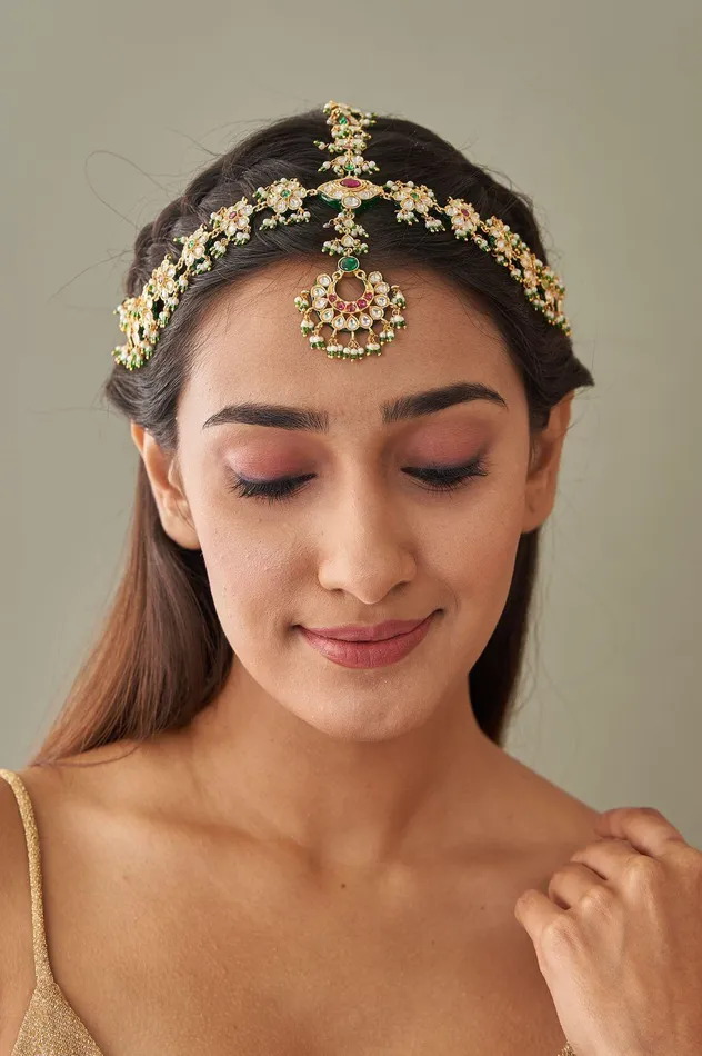 Attrangi Earrings Bhakti Polki Sheeshpatti Indian Hairband