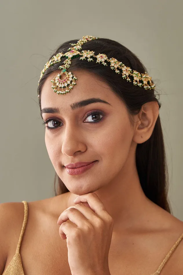 Attrangi Earrings Bhakti Polki Sheeshpatti Indian Hairband