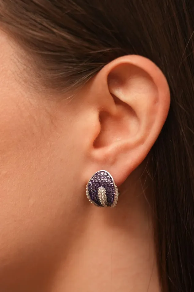 Attrangi Earrings Leafy Diana Diamond Stud Earrings