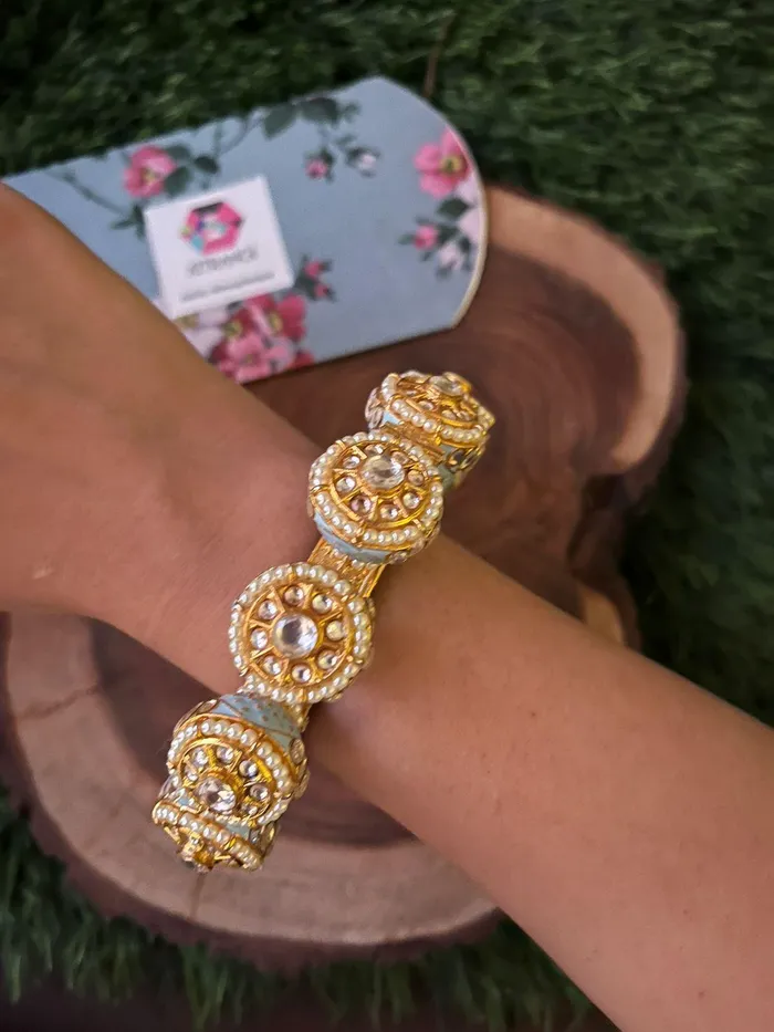 Attrangi Earrings Meenakari Firoza Kada