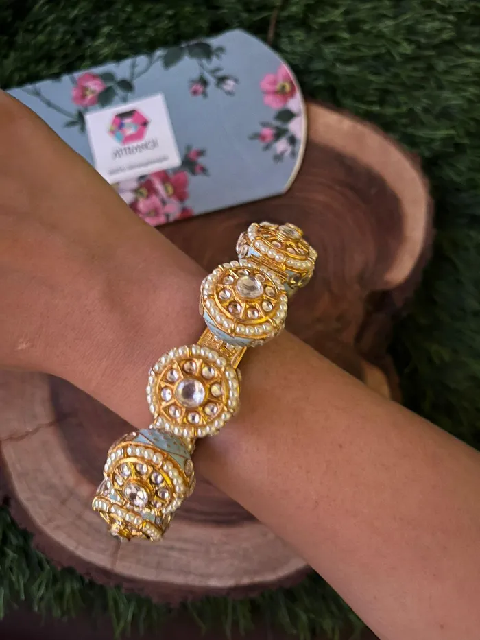 Attrangi Earrings Meenakari Firoza Kada