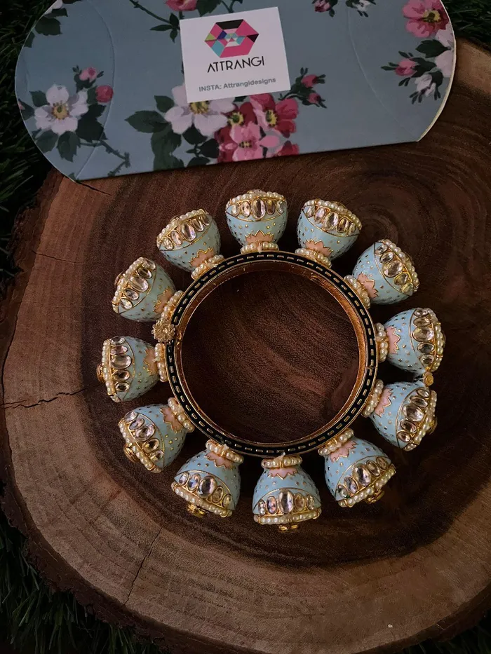 Attrangi Earrings Meenakari Firoza Kada