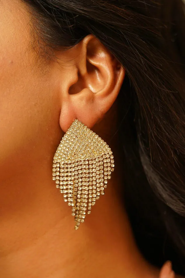 attrangi Earrings Ria Mid Sized Rhinestone Dangler Earrings