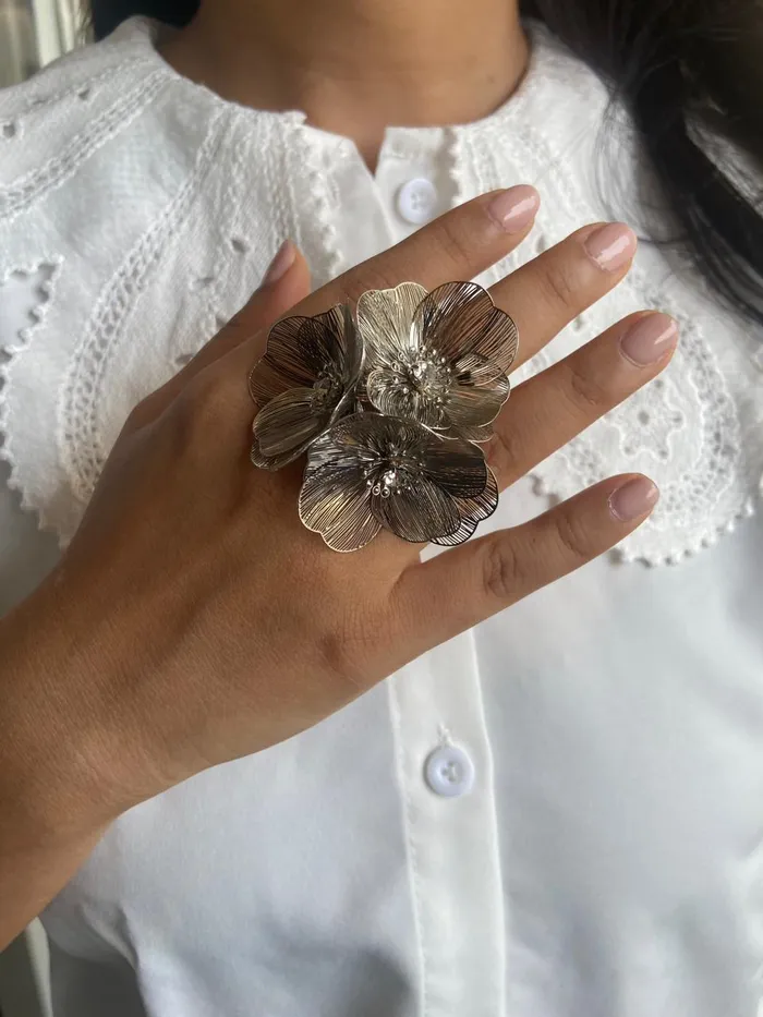 attrangi Masoom Floral Statement Ring Rings attrangi Masoom Floral Statement Ring Rings